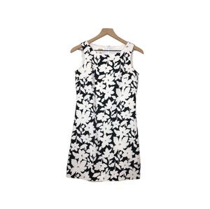 TALBOTS Petite   Women’s White Black Floral Sleeveless Dress Size 2